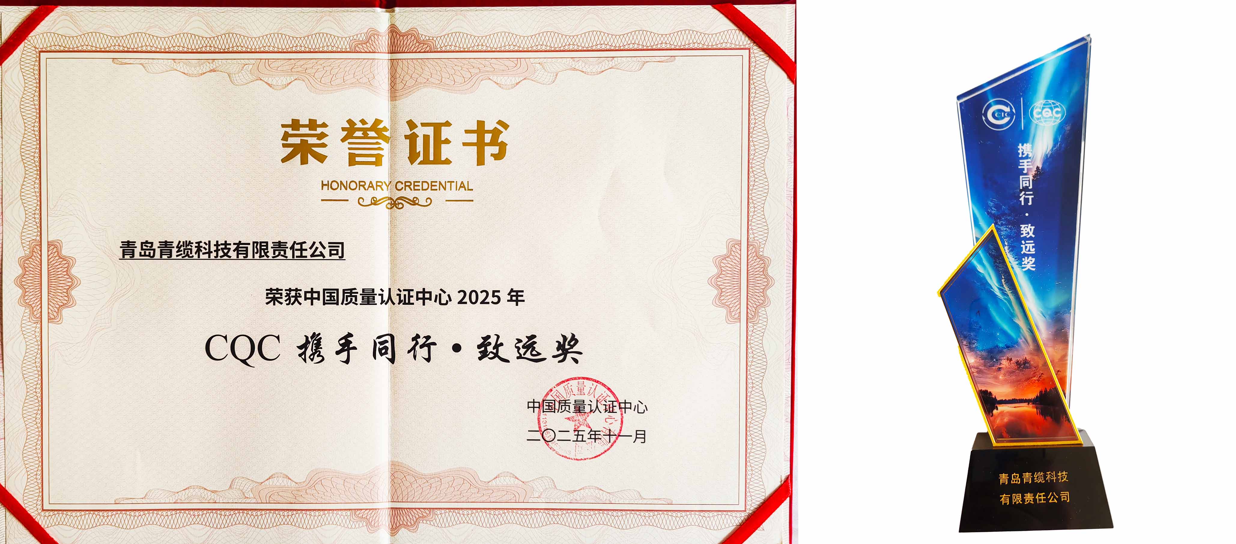 聚焦前沿，共話品質(zhì) | 青纜榮獲CQC攜手同行·致遠獎(圖3)